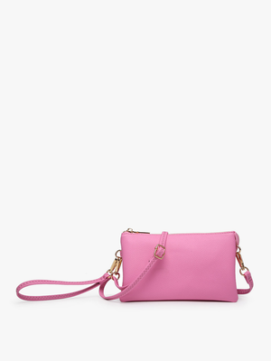 M013 Riley Monogrammable 3 Compartment Crossbody/Wristlet: Stone