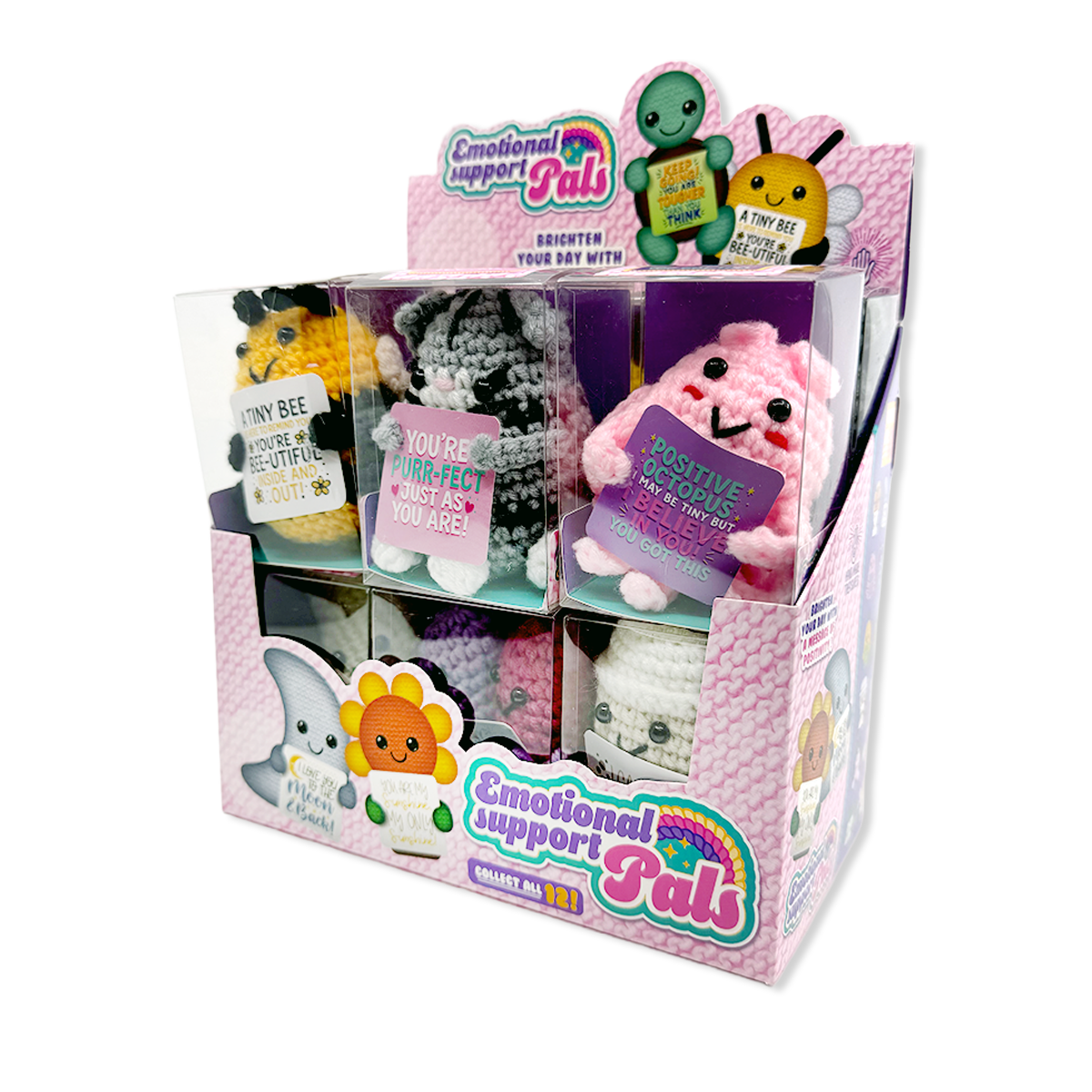 Emotional Support Crochet Plush Pals Variety - 12/Display: Wholesale Price