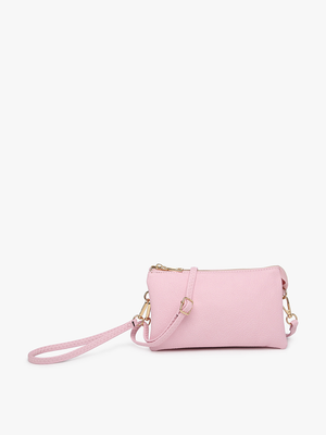 M013 Riley Monogrammable 3 Compartment Crossbody/Wristlet: Stone
