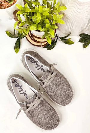 Gypsy Jazz Janice Knit Boat Shoes - Grey