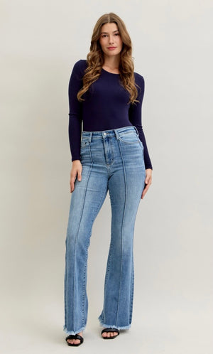Judy Blue Mid Rise Trouser Bootcut Jeans with Lycra Xfit Technology