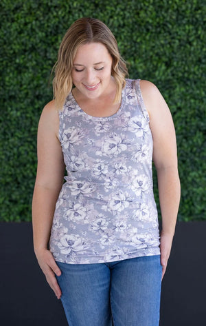 Vintage Grey Floral Ava Tank