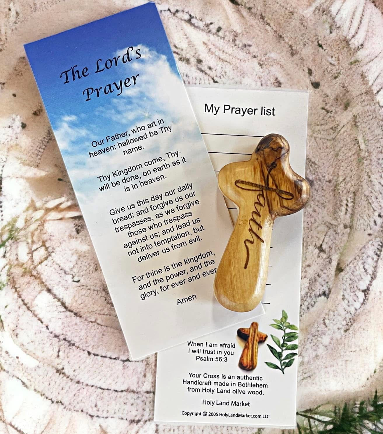 Olive Wood Prayer Cross