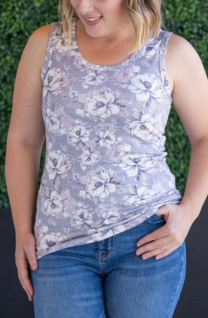 Vintage Grey Floral Ava Tank