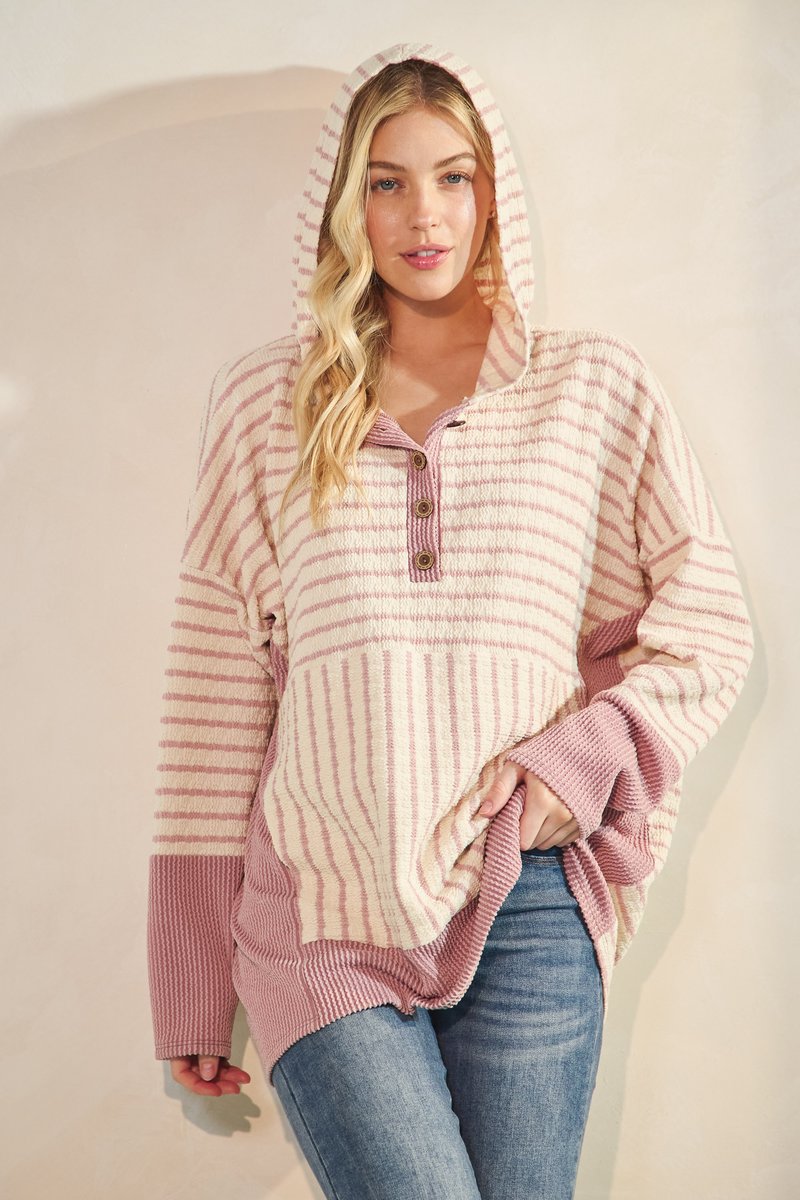 Sweetheart Striped Hoodie