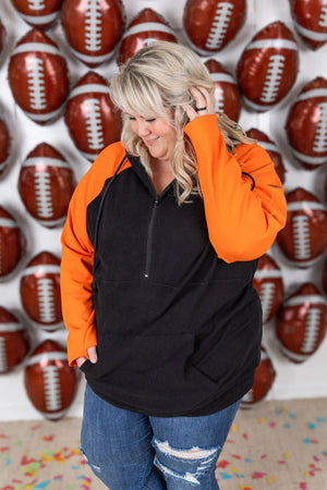 Orange/Black Gameday Halfzip Hoodie