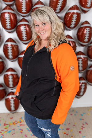 Orange/Black Gameday Halfzip Hoodie