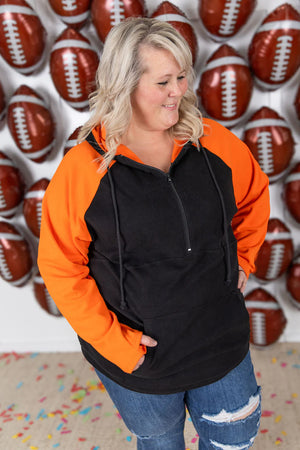 Orange/Black Gameday Halfzip Hoodie