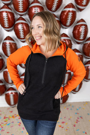 Orange/Black Gameday Halfzip Hoodie