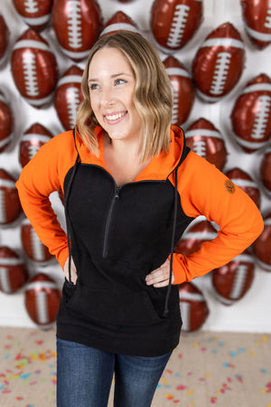 Orange/Black Gameday Halfzip Hoodie