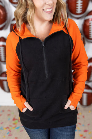 Orange/Black Gameday Halfzip Hoodie