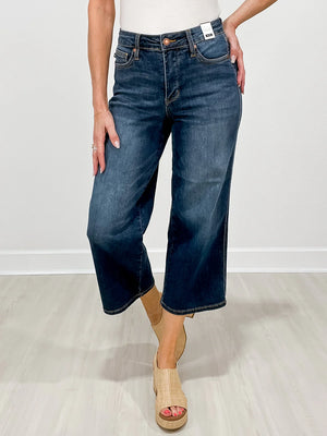 Tummy Control Wide Leg Crop Judy Blue Jeans