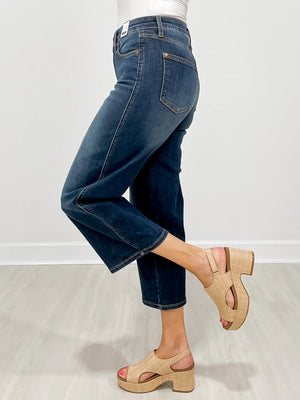 Tummy Control Wide Leg Crop Judy Blue Jeans
