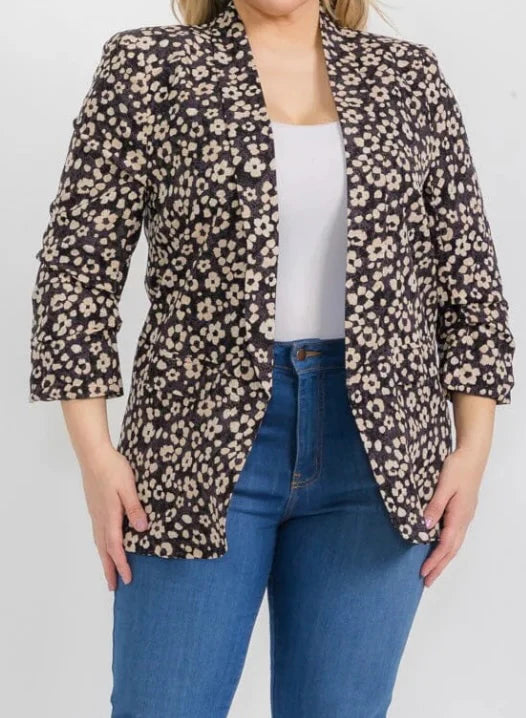 The Prairie Petal Blazer in Black