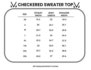 MM Checkered Short Sleeve Sweater Top in Sage