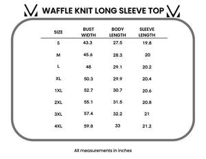 MM Waffle Knit Long Sleeve Top - Pumpkin