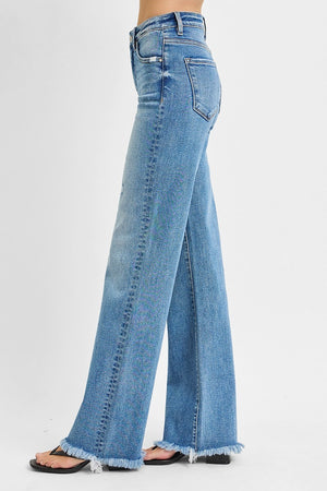 Risen High Rise Straight Tummy Control Jeans