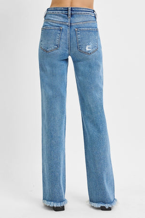 Risen High Rise Straight Tummy Control Jeans