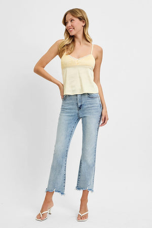 Risen High Rise Crop Flare Jeans