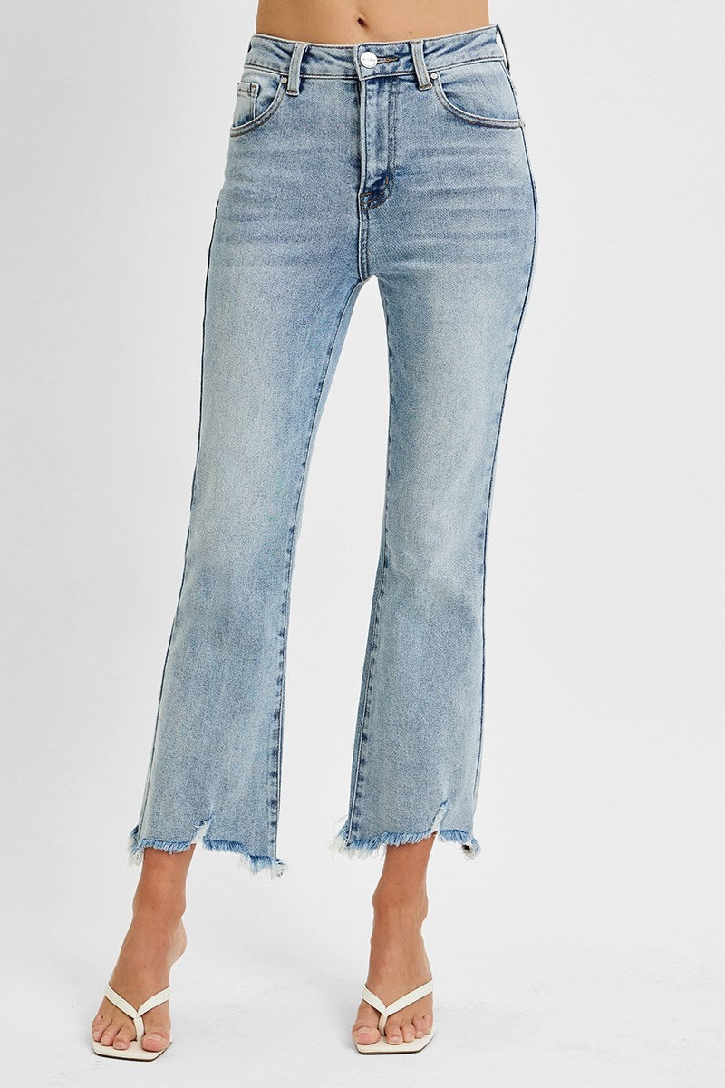 Risen High Rise Crop Flare Jeans