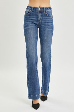 Risen Mid Rise Bootcut Jeans In Darkwash