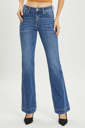 Risen Mid Rise Bootcut Jeans In Darkwash