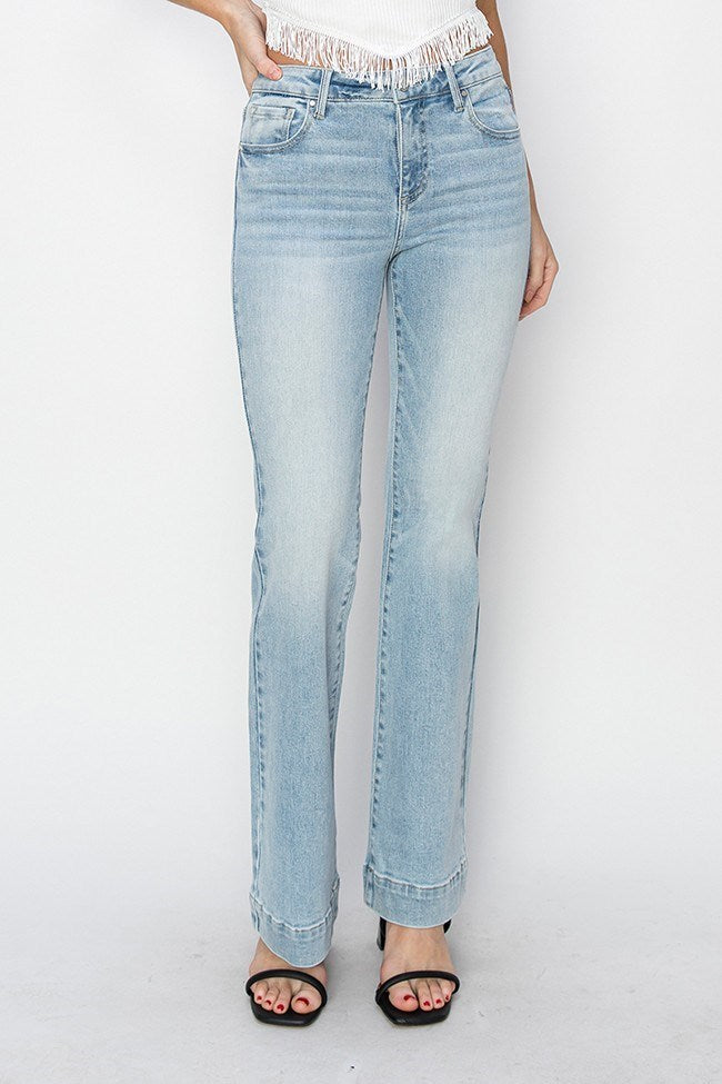 Risen Mid Rise Bootcut Jeans In Lightwash