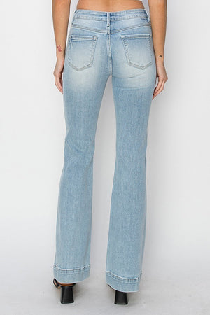 Risen Mid Rise Bootcut Jeans In Lightwash