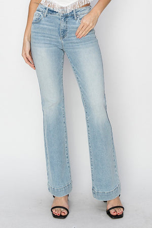 Risen Mid Rise Bootcut Jeans In Lightwash