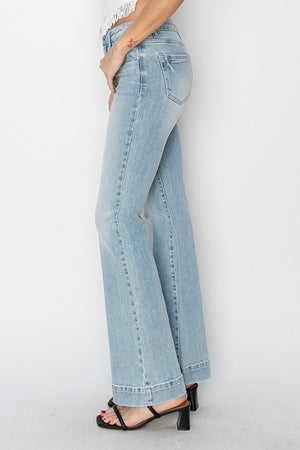 Risen Mid Rise Bootcut Jeans In Lightwash