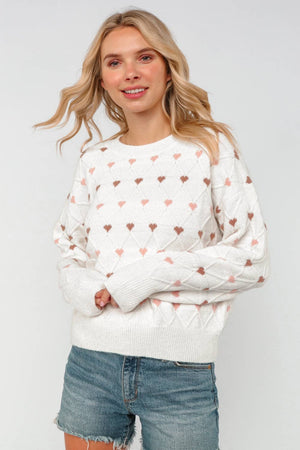 Sweetheart Stitch Knit Sweater