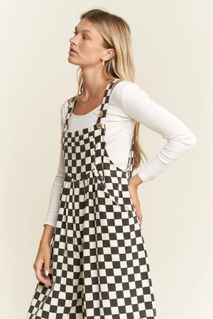 Check me out Checkered Wide Leg- Overalls