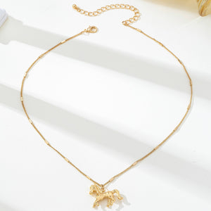 Gold Horse Pendant Necklace