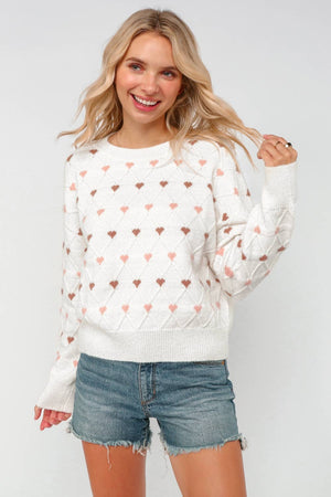 Sweetheart Stitch Knit Sweater