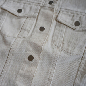 Ivory Cropped Denim Jacket