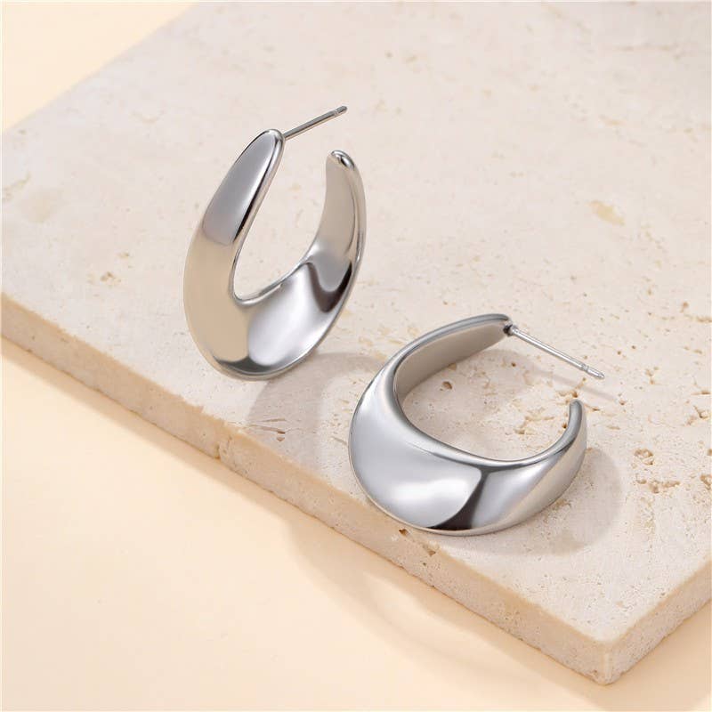 18K STAINLESS STEEL WATERPROOF TARNISH FREE HOOPS
