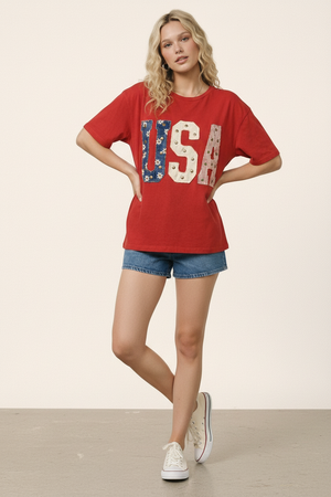 All American Mixed Media Graphic Tee