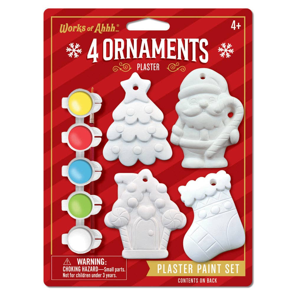 Holiday Ornaments - 4-Pack Plaster Paint Kit