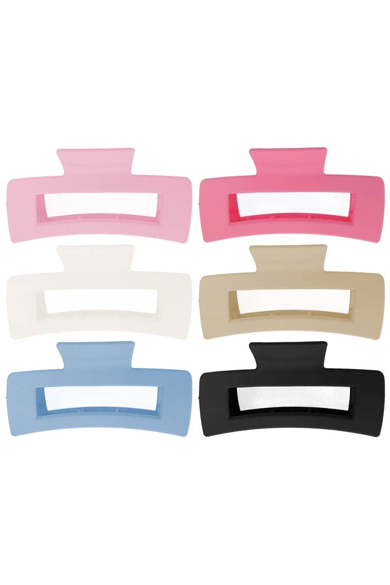 Matte Pastel Wide Block Y2k Clip Hair Claw