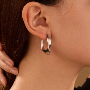 18K STAINLESS STEEL WATERPROOF TARNISH FREE HOOPS