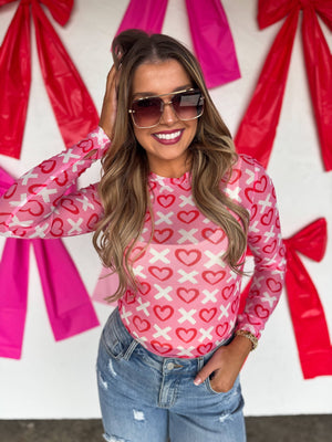 VALENTINES DRESS IT UP MESH TOPS:CHEETAH HEARTS