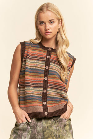 Fall In Love With Stripes Sweater Vest