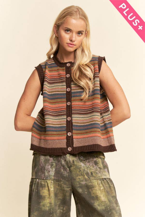 Fall In Love With Stripes Sweater Vest