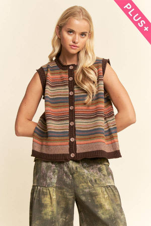 Fall In Love With Stripes Sweater Vest
