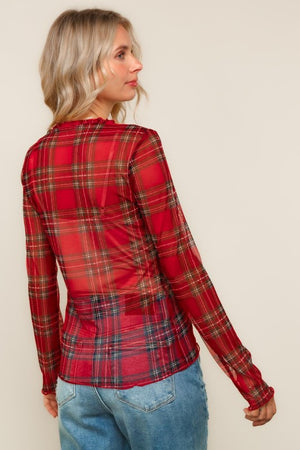 The Mistletoe Plaid Top