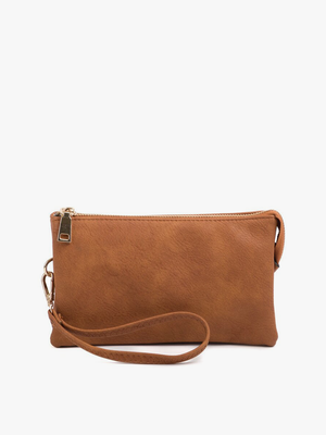 M013 Riley Monogrammable 3 Compartment Crossbody/Wristlet: Stone
