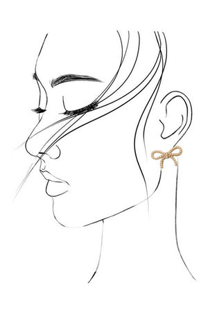 PEARL BOW STUD EARRINGS