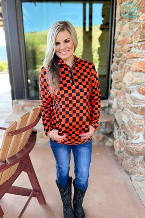 Pep Rally Pullover - Orange & Black