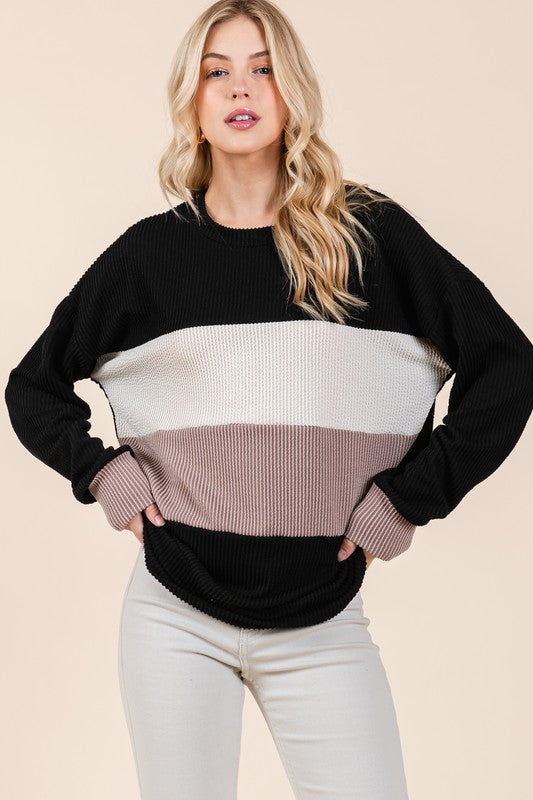 Color My World Color Block Corded Top