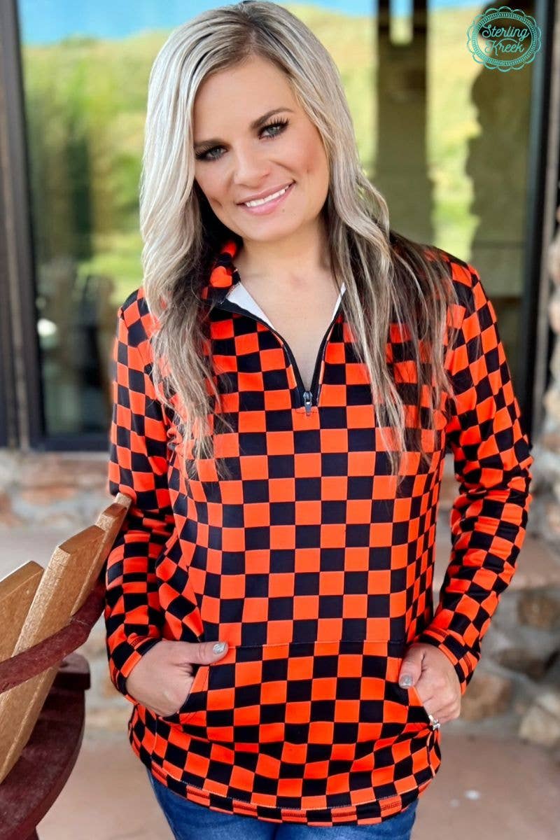 Pep Rally Pullover - Orange & Black
